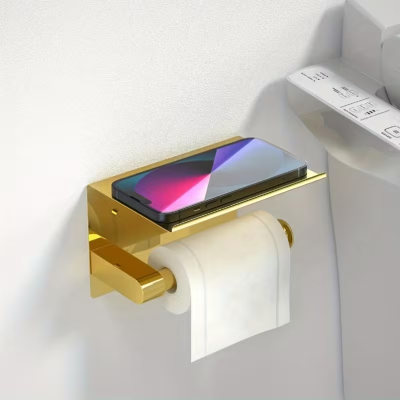 Luxury Lifestyle Wallpaper - Luxurious Golden Toilet Paper Holder with