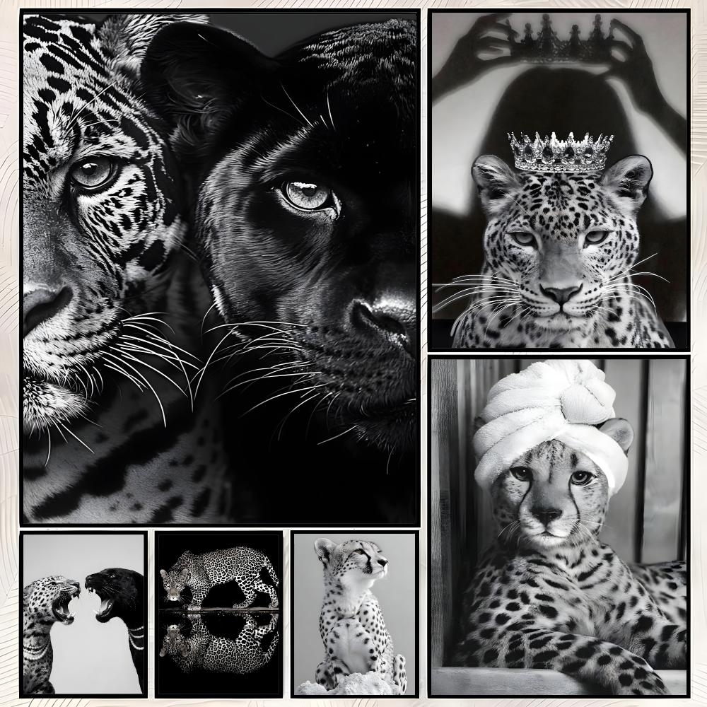 Luxury Lifestyle Wallpaper - Luxury Black And White Leopard Poster