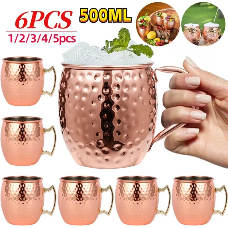1-6PCS Cocktail Wine Cup Mosco - Copper Cocktail Mug recension och pris