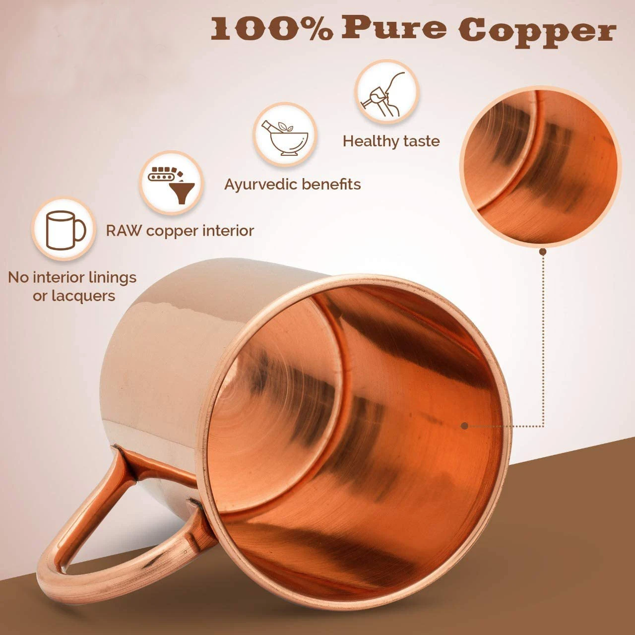 Moscow Mule PURE Copper Mugs-C - Copper Cocktail Mug recension och pris