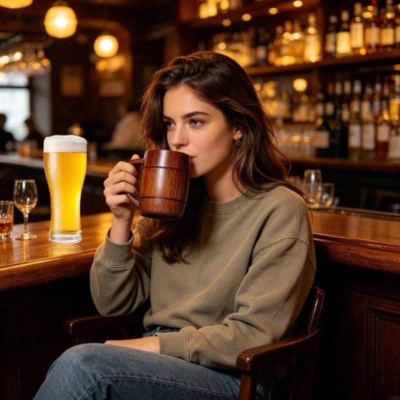 Elegant Wooden Beer Mug 270ml  - Copper Cocktail Mug recension och pris